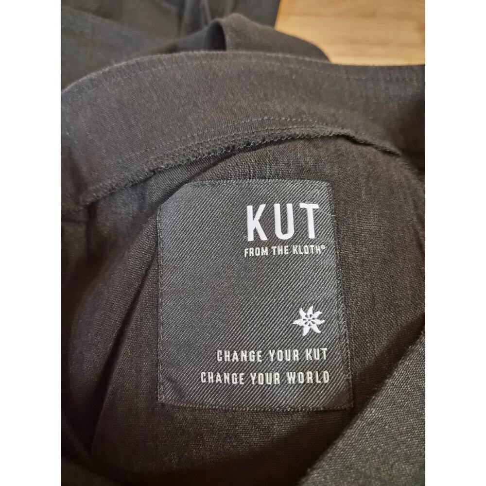 NWT KUT Linen Pants Women's Size M Black Wide Leg High Rise Trouser (1355) - Picture 9 of 13